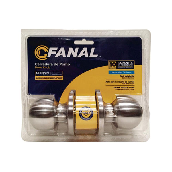 CERRADURA POMO TUBULAR BOLTON PARA BAÑO 32D CP FANAL