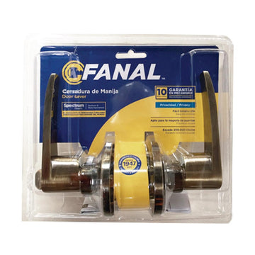 CERRADURA MANIJA TUBULAR CANNES PARA BAÑO 5CP FANAL