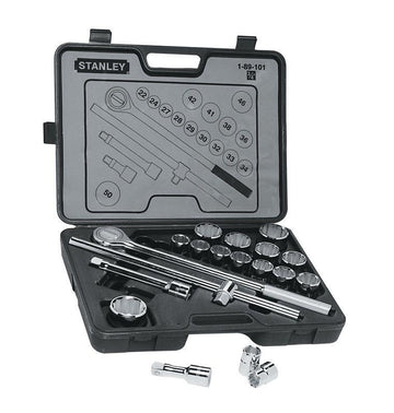 JUEGO DE DADOS 3/4" METRICOS 20 PZS STANLEY