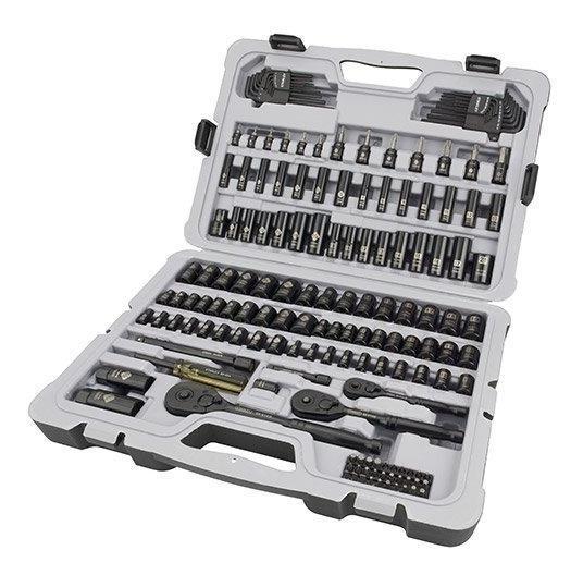 JUEGO DE DADOS 1/4"-3/8"-1/2" CROMO NEGRO 164 PZS STANLEY