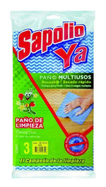 PAÑO MULTIUSO AZUL/BLANCO FLOWPACK X3 SAPOLIO