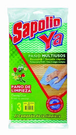 PAÑO MULTIUSO AZUL/BLANCO FLOWPACK X3 SAPOLIO