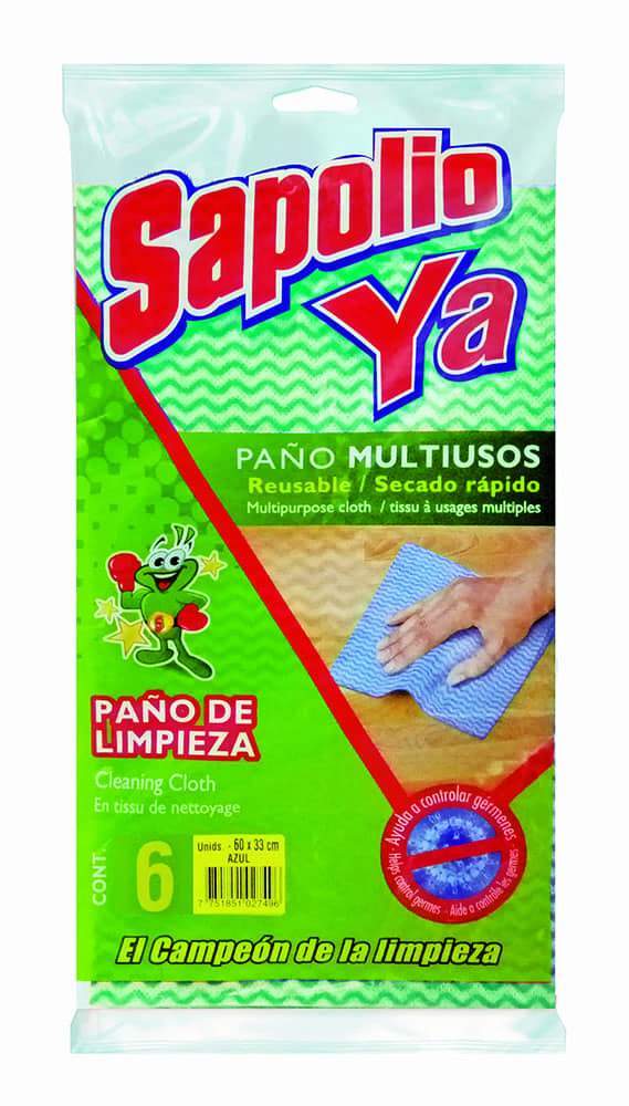 PAÑO MULTIUSO AZUL/BLANCO FLOWPACK X3 SAPOLIO