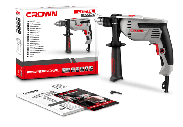 TALADRO PERCUTOR 1/2" 600W 2.800 RPM CT10128 CROWN