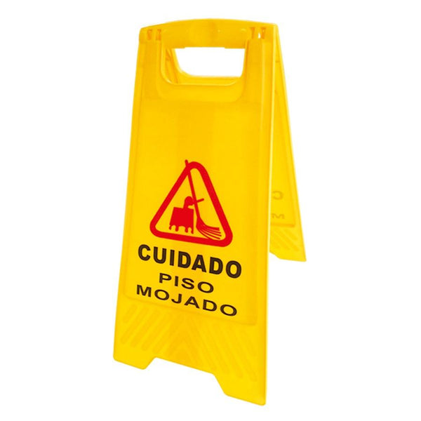 SEÑALÉTICA CUIDADO PISO MOJADO AMARILLO