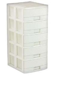 COMODA RATTAN BLANCA 6 PISOS