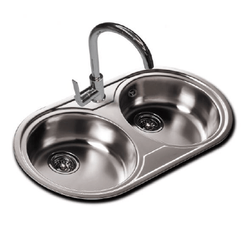 FREGADERO TEKAWAY DR80 2C + GRIFO IN 915 84X44X16