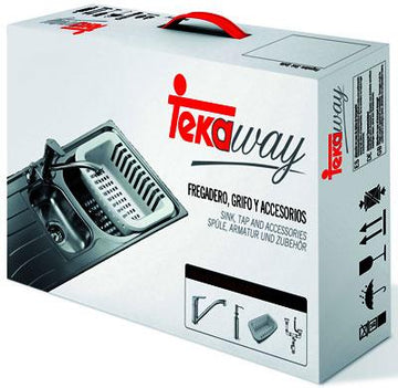 FREGADERO TEKAWAY DR80 2C + GRIFO IN 915 84X44X16