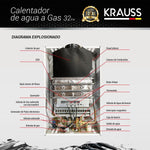 CALEFÓN A GAS 26 LITROS KRAUSS
