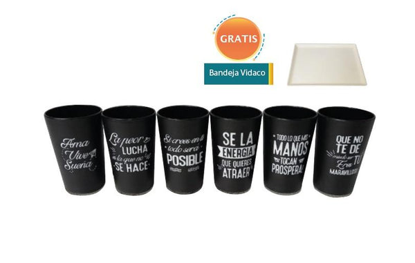 6 VASOS AMBAR PREMIUM BLACK