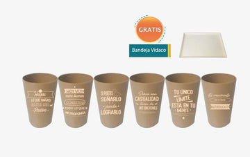 6 VASOS AMBAR PREMIUM GOLD