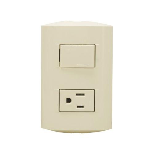 INTERRUPTOR SENCILLO + TOMA MODUS STYLE BTICINO | EL.FERRETERO